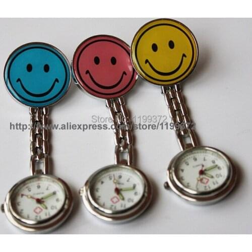 DHL Free shipping 300pcs/lot lovely personality smile nurse watch nurse brooch quartz watch matal pocket watches