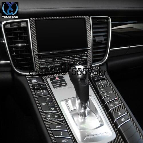 For Porsche Panamera 2010-16 Center Control Steering Wheel Gear Door Carbon Fiber Interior Patch