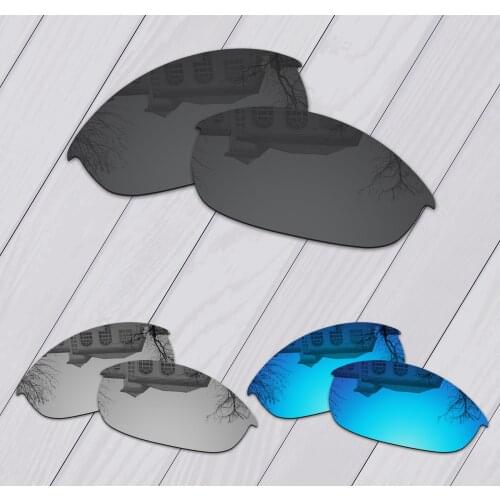 E.O.S 3 Pairs Black & Silver & Ice Blue Polarized Replacement Lenses for Oakley Half Jacket Sunglasses