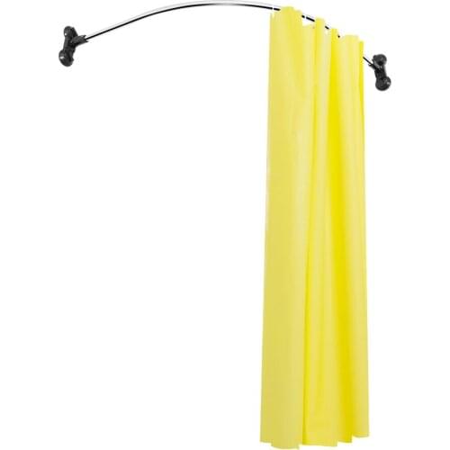 BAOYOUNI 95x95cm Black Wall Mounted Curved Shower Curtain Rod Arc Bathroom Corner Curtain Pole Stainless Steel Shower Bar