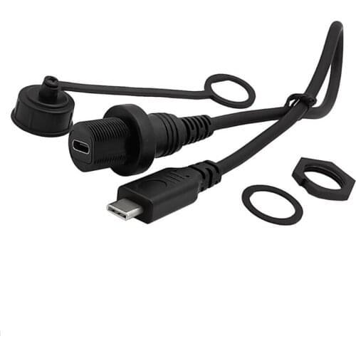 USB3.1 type-c MINI Micro USB 5pin Male to Female AUX Flush Panel Mount Extension Cable for Car Truck Boat Motorcycle Dashboard