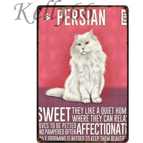 [ Kelly66 ] Persian CAT Metal Sign Tin Poster Home Decor Bar Wall Art Painting 20*30 CM Size y-1798