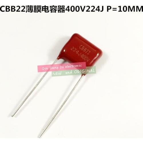 500PCS 220NF 400V 224J 400V 0.22UF 224 P=10mm CBB capacitor IN STOCK
