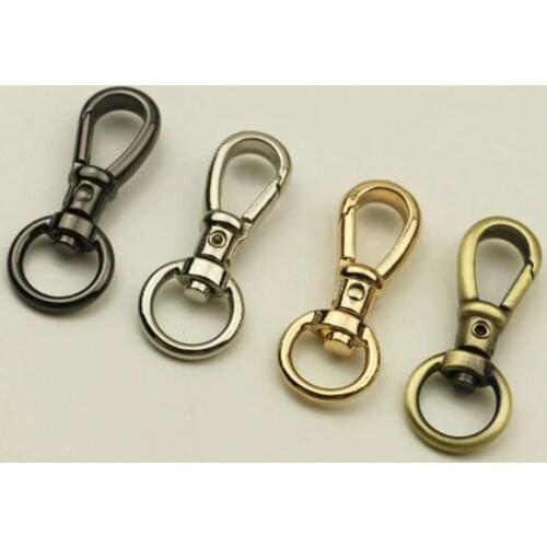 1pcs Metal Swivel O-ring Eye Snap Hook Fashion Hang Buckle for DIY Leather Craft Tiny Pet Leash Bag Strap Webbing Keychain Hook