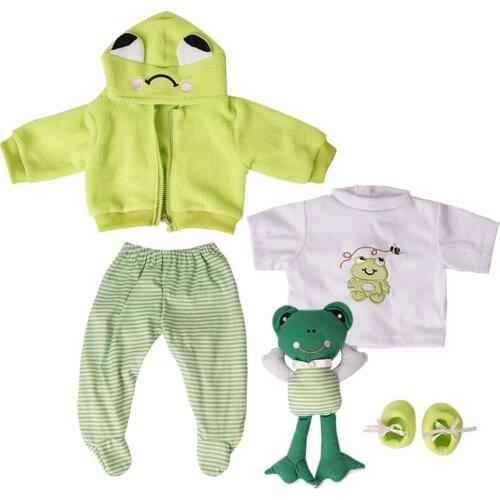 Reborn Baby Doll Accessories Outfits Clothes Set for 55-60cm Newborn Boy Cute Cartoon Printed Clothes for Dolls Kids Toys