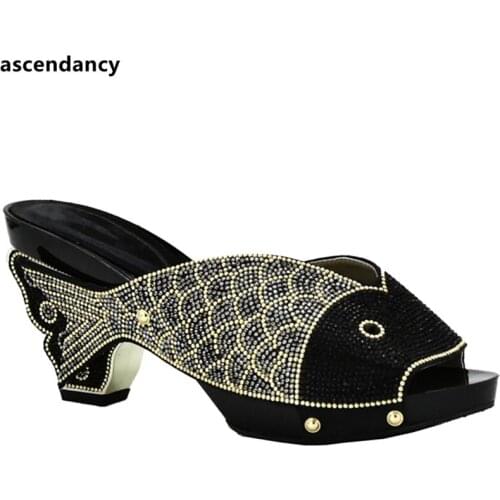 New Arrival African Wedding Women Shoes Larges Size 43 Italy Design Elegant Women Party Shoes New Arrival Summer Slippers Shoes
