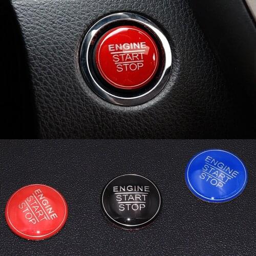 New Red/Black/Blue Car Engine Start Stop Button Sticker Cap Trim Cover Fit For Toyota Camry 2018 Interior Accessories Decals