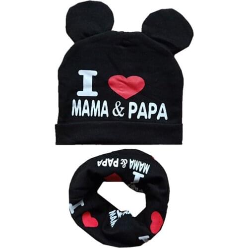 New Autumn Winter Baby Hat Sets Boys Girls Neck Scarf Spring Warm Neckerchief Kids Beanies Sets Cotton Children Hat Scarf Set