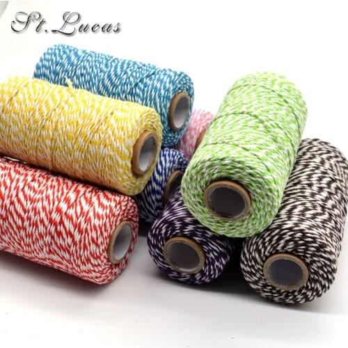 Wholesale 2pcs/lot(200m) 2ply Bakers Twine String Cotton Cords Rope for home handmade Christmas gift packing Craft Projects DIY