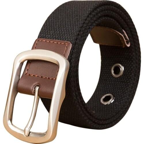 Canvas belt Alloy pin buckle youth casual belt Hot selling Men and Women canvas weaving cowboy pants belt 110-150cm