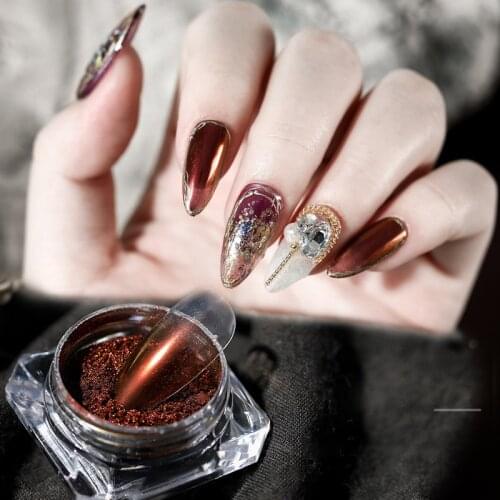 1 Box Chameleon Nail Glitter Powder Mirror Metallic Powder For Nails Aurora Rubbing Chrome Pigment Dust Polish Decorations