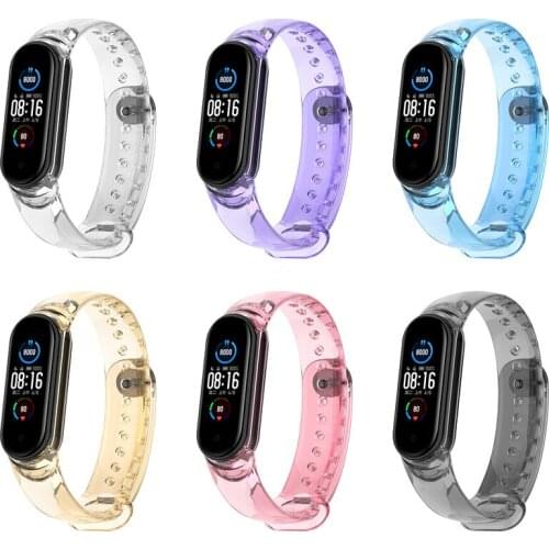 For Xiaomi Mi Band 6 5 4 Strap Transparent Jelly color Silicone Wrist Straps for Xiomi Miband 3 Sport Bracelet For Xiami band 5