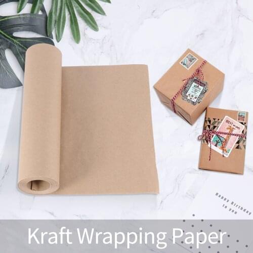 60 Meters Brown Kraft Wrapping Paper Roll for Wedding Birthday Party Gift Wrapping Parcel Packing Art Craft