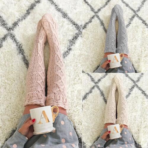 Winter Long Warm Leg Warmers Knitting Knee High Socks Women Boot Topper Sock Skinny Stockings Girls Polainas