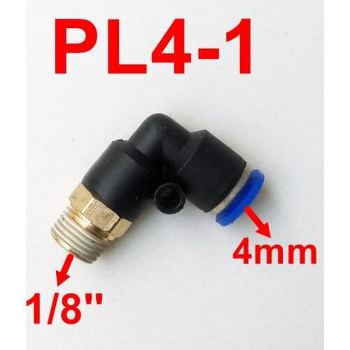10pcs/lot Pneumatic Fittings L type 4mm-1/8'' Pipe Fitting PL4-1