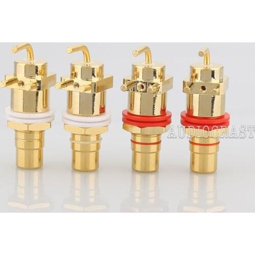 10pieces High Quality Gold Plated RCA Socket HIFI RCA Socket RCA JACK Adapter