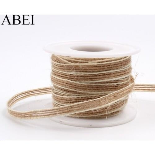 10yards 5mm Natural Burlap Lace Ribbon Jute Material DIY Crafts Accessories
