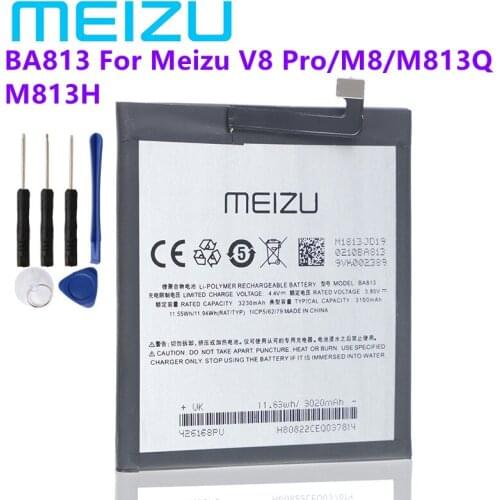 Meizu 100% Original 3100mAh BA813 Battery For Meizu V8 Pro M813Q Mobile Phone Latest Production High Quality Battery