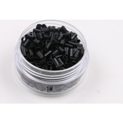 1000pcs/lot) 3mmx2mmx3.8mm 1# black color oval copper micro ring for ultra tips hair extensions