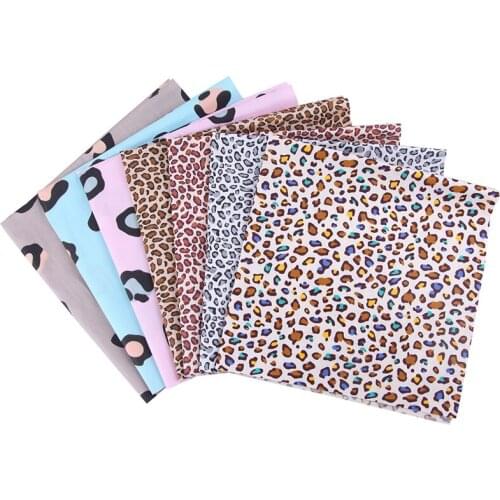 7Pcs 25x25/50x50cm New Leopard Patch Clothing For Sewing Cloth Patchwork Needlework DIY Handmade Material