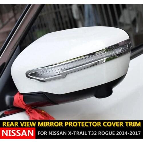 ABS Side Door Rearview Mirror Protector Sticker Decoration Cover Trim For Nissan X-Trail X Trail T32 Rogue 2014 2015 2016 2017