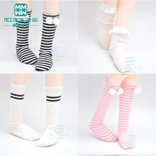 BJD accessories for 27cm-65cm 1/6 1/4 1/3 BJD YOSD DD SD MSD doll fashion Striped socks, long stockings, lace socks