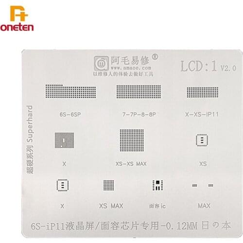 Amaoe BGA Reballing Stencil LCD1 LCD Screen IC For Iphone 6S 7P 8P X XS MAX XR 12 Face Recognition LCD Touch Ic