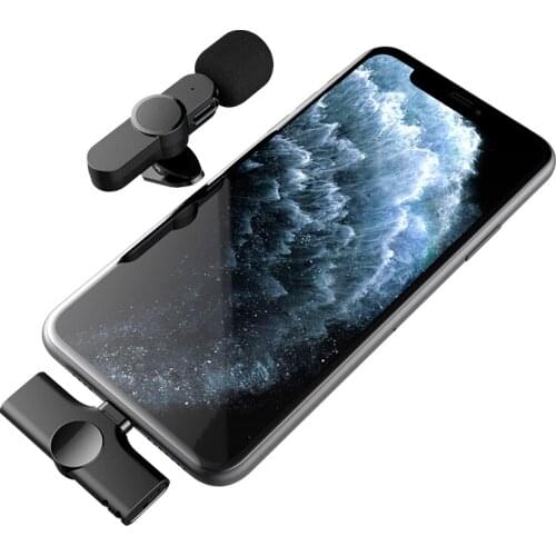 Wireless Lavalier Microphone Audio Video Recording Plug & Play Type-C Mini Mic for Android PC Vlog Live Broadcast Conference