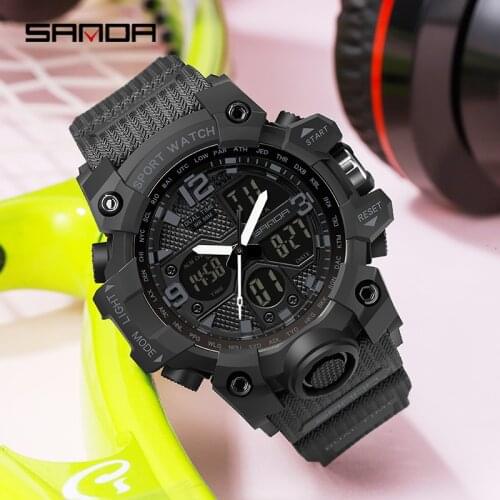 SANDA2021 Brand G Style Mens Digital Watch Vibration Military Sports Watch Fashion Waterproof Electronic Watch Mens Relogios