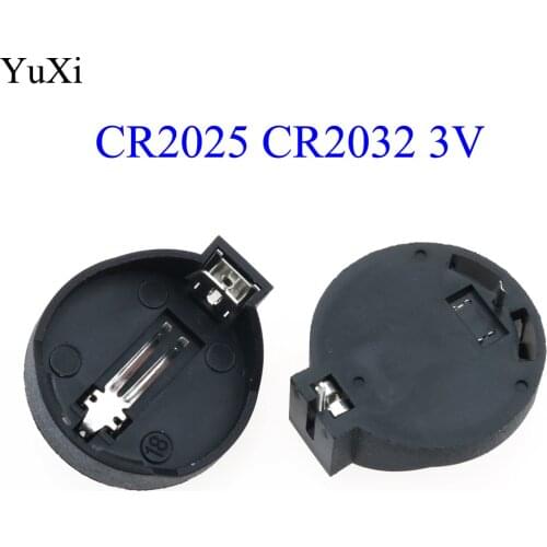 YuXi 1x 5x 10x Black CR2025 CR2032 3V Button Coin Cell Battery Socket Holder Case Wholesale