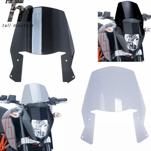 DUKE690 Motorcycle Windscreen Windshield Protector Cover Cowl for KTM Duke 690 2012 2013 2014 2015 2016 2017 2018 Black Smoke