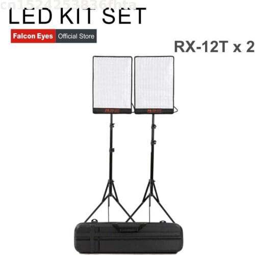 Falcon Eyes LED Fotografia Studio Video Light For Camera dslr Outdoor Continuous Lighting Interview Photography RX-12T Kit Set