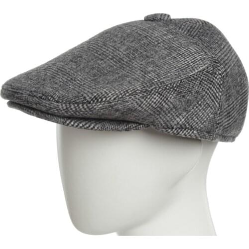 Beret Cap for man Autumn Winter Hat with Ear Flap Elder Man Color line lattice cotton outdoor cold proof hats Hats for man