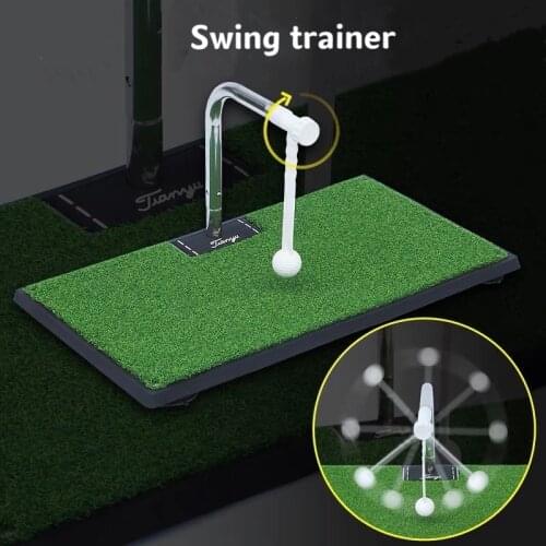Golf practice swing mat PP lawn 360° rotating batting with suction cup mat thickening club training mat indoor swing trainer