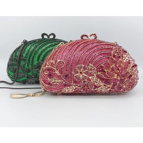 XIYUAN Sparkly Fashion Fuschia Evening Bag Mujer Cocktail Party Purse Wedding Clutch Bag Ladies Pochette Clutches Handbag wallet