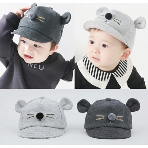 New Baby Hat Kids Cute Cartoon Cat Design Summer Hats Kids Baseball Cap Boys Girls Sun Hat