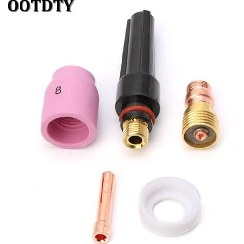 OOTDTY Durable 5pcs/set Tig Welding Torch Stubby Cup Gas Collet Body Lens Kit For Tig WP-17/18/26 1.6mm