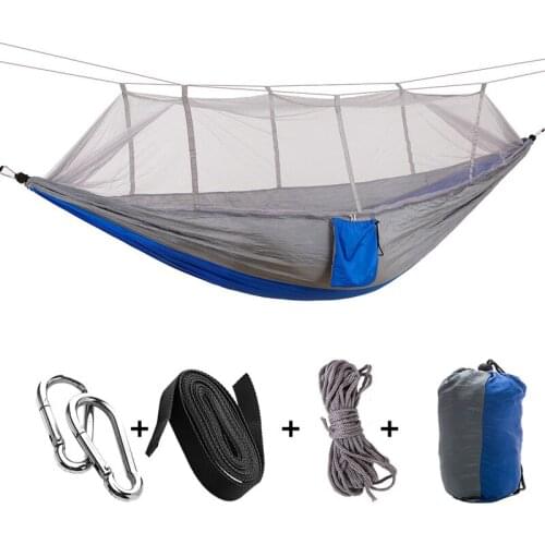 Portable Outdoor Camping Hammock, Parachute Fabric Hammock Net With Mosquito Net, Durable And Portable Hammock Tent