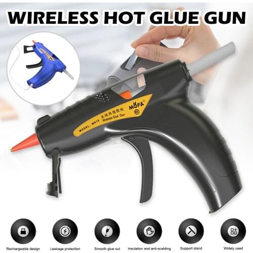 Portable hot melt glue gun 11W rechargeable glue applicator, with 2 7mm glue sticks, Multi-purpose DIY Handicraft tools