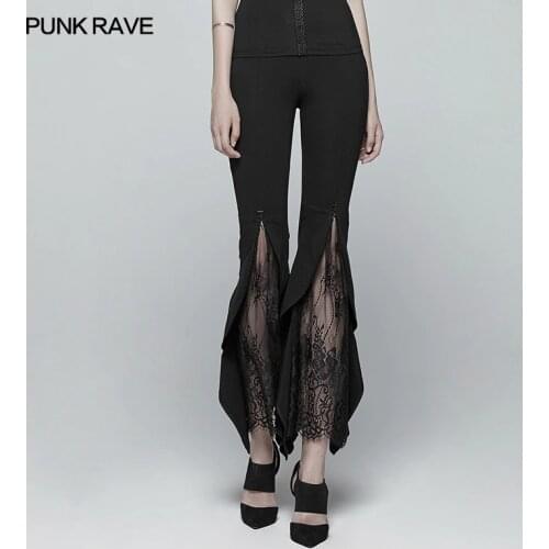 Женские брюки клеш PUNK RAVE China At AliExpress