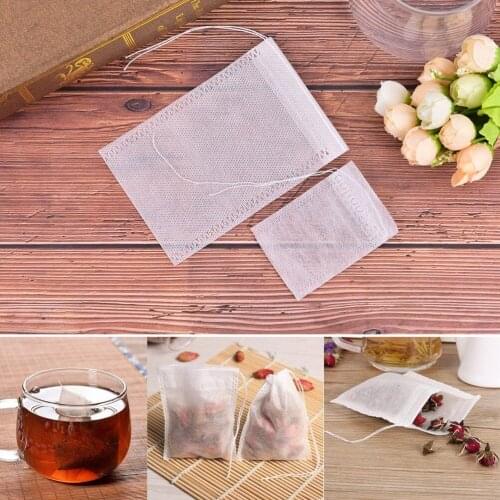 100PCS Tea Bags Infuser With String Heal Seal 5.5 x 7CM Filter Paper Teabags Empty Tea Bags