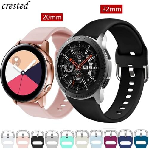 20mm/22mm band For Samsung Galaxy watch 3 45mm/46mm/42mm/Active 2/Gear S3 frontier/S2 silicone bracelet Huawei GT-2-2e-pro strap