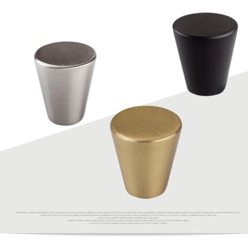 Contemporary style Cone Shape Solid zinc alloy brush nickel copper matte black color Cabinet Knobs Drawer Handle Dresser Pull