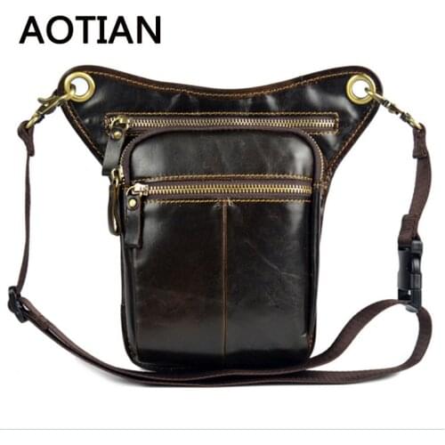 2020 Genuine Leather Bag Men Messenger Leg Bags Casual Multifunction Shoulder High Quality Crossbody Bags