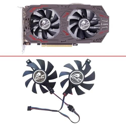 2PCS 75MM GTX1060 GPU Fan For Colorful GTX 1060-6GD5 GAMING V5 GTX950-Twin-2GD5 iGame960 iGame GTX 1050Ti-4GD5 V2 Cooling Fans