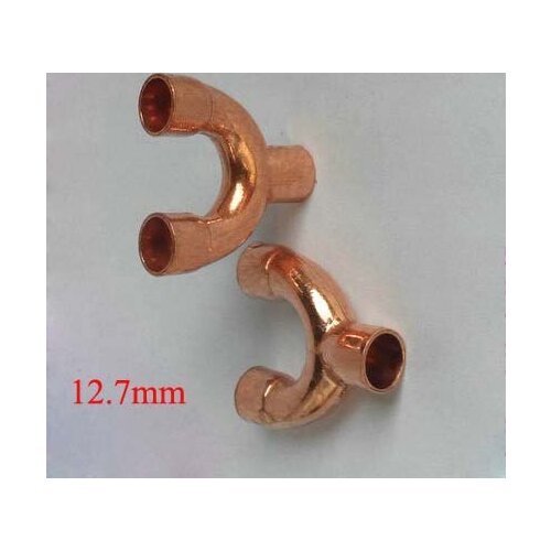 Head Inner diameter: about 12.7mm, Y Type Copper Pipe Tee Refrigeration Air condition Welding Pipe Fittings