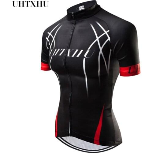 Uhtxhu Women Cycling Jerseys Mountain Bike Clothing MTB Bicycle Wear Clothes Summer Cycling Clothing