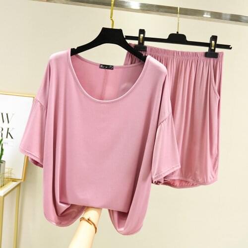 Big Size Sport Home Summer 2Piece Set Women Casual T Shirt Tops + Short Pants Suits Black Tracksuit Womens Two pcs Sets Clothes