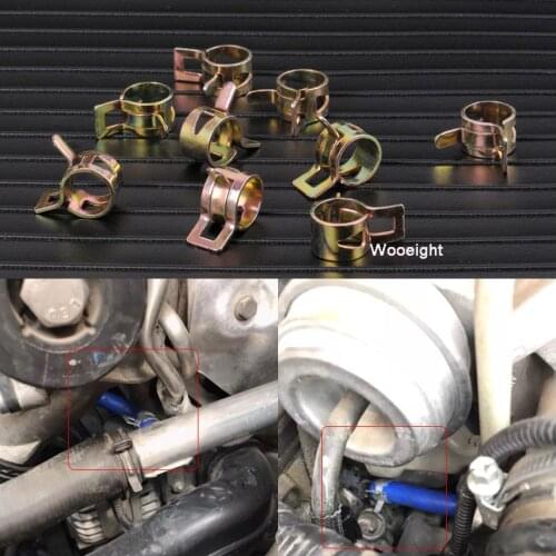 10Pcs 10mm Vacuum Spring Band Type Fuel Oil Water CPU Hose Silicone Clip Pipe Tube for Band Clamp Metal Fastener Assortment Kit