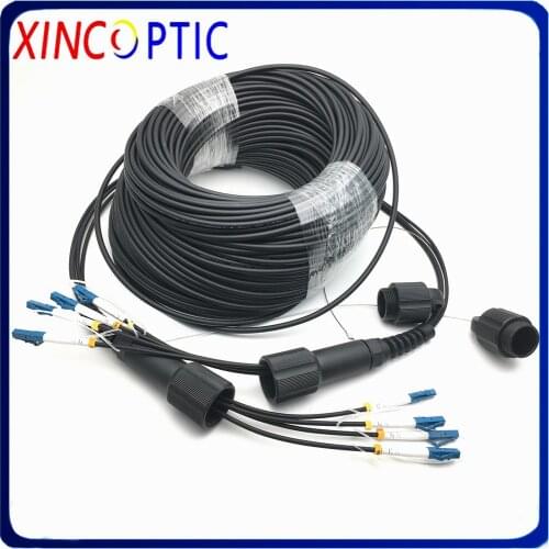 4Strands 10/20/30/40/50M SMF G657A,LSZH,PDLC/UPC(4C) to PDLC Fiber Optic Jumper,4Cores Armored Fiber Optical Patch Cord Cable